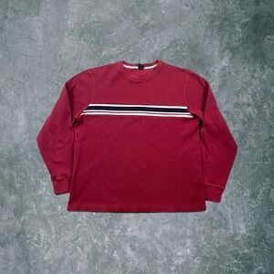 Vintage Y2K Gap Red Blue Striped Long Sleeve Shirt Size Adult Large